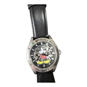 Disney Men's Mickey Mouse Skeleton Watch Automatic  Stainless Steel Black